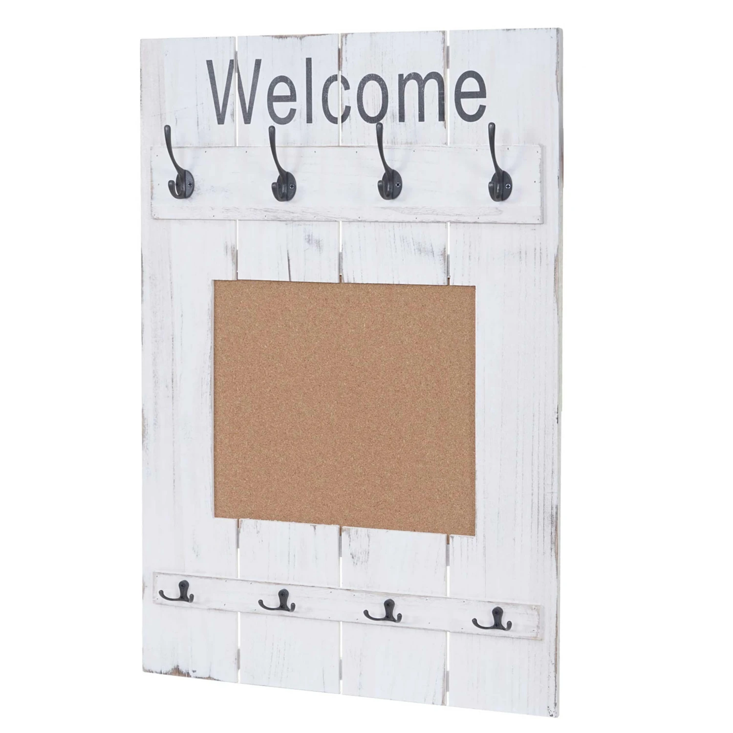 Wandgarderobe HWC-C89 Mit Pinnwand, Garderobenpaneel, Shabby-Look Vintage, 8 Haken 91x60cm ~ Braun, Shabby 4 Wandgarderobe HWC-C89 Mit Pinnwand, Garderobenpaneel, Shabby-Look Vintage, 8 Haken 91x60cm ~ Braun, Shabby – Bild 2
