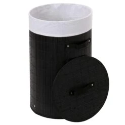 Eckwäschekorb HWC-C21, Laundry Wäschebox Wäschesammler Wäschebehälter, Bambus 61x48x35cm 50l ~ Schwarz 12 Eckwäschekorb HWC-C21, Laundry Wäschebox Wäschesammler Wäschebehälter, Bambus 61x48x35cm 50l ~ Schwarz -Wohnmöbel cba66b54 1c12 4811 9cbf c9ec2f3ff312 1