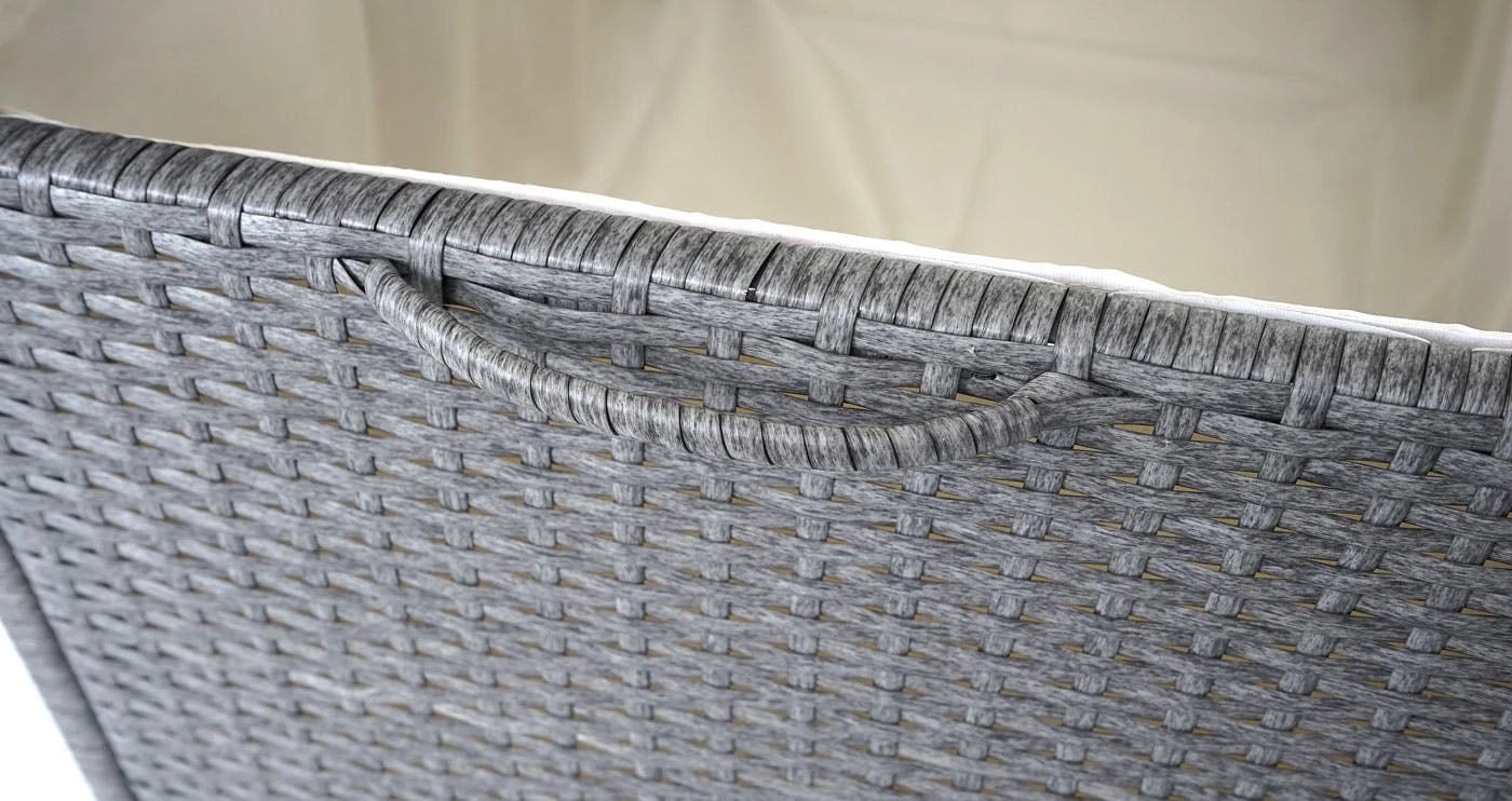 Poly-Rattan Kissenbox HWC-D88, Gartentruhe Auflagenbox Truhe ~ Premium Grau, 63x135x52cm 320l 8 Poly-Rattan Kissenbox HWC-D88, Gartentruhe Auflagenbox Truhe ~ Premium Grau, 63x135x52cm 320l – Bild 6