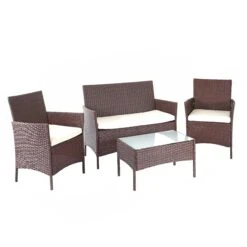 Poly-Rattan Garten-Garnitur HWC-D82, Sitzgruppe Lounge-Set ~ Grau Mit Kissen Anthrazit -Wohnmöbel cc327c65 93a5 4fc2 8dad ad6015090216