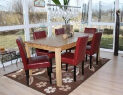 4er-Set Esszimmerstuhl Stuhl Küchenstuhl Littau ~ Leder, Rot Dunkle Beine -Wohnmöbel d18b40fb 5bfa 468a 8495 65c3d7c1186e