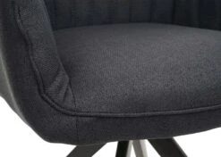 Esszimmerstuhl HWC-H73, Küchenstuhl Stuhl Armlehnstuhl, Retro Stahl Stoff/Textil ~ Dunkelgrau -Wohnmöbel d6123ff1 0340 4ebf bd1e 723cb336ae8b