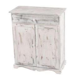 Kommode Schrank Mit 3 Körben 63x60x30cm, Shabby-Look, Vintage ~ Weiß -Wohnmöbel dbcde427 7680 4a53 927a d2543f1d5bf3 8