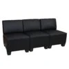 Modular 3-Sitzer Sofa Couch Lyon, Kunstleder ~ Schwarz, Ohne Armlehnen -Wohnmöbel dcecec8b d9ab 41b5 a651 9bbff966fd23 1
