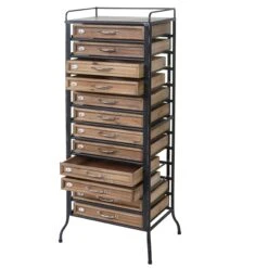 Apotheker-Schrank HWC-A43, Tanne Holz Massiv Vintage Shabby-Look 129x55x38cm