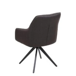 6er-Set Esszimmerstuhl HWC-H73, Küchenstuhl Stuhl Armlehnstuhl, Retro Stahl Stoff/Textil ~ Grau-braun -Wohnmöbel df9c77c6 2a83 4ed6 a2fc 8ba736268039