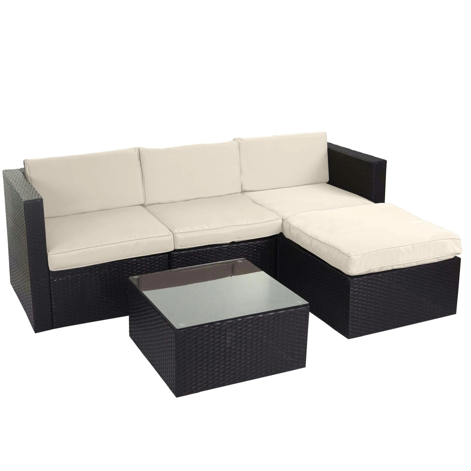 Poly-Rattan-Garnitur HWC-D28, Gartengarnitur Sofa Set ~ Anthrazit, Polster Grau Ohne Deko-Kissen/Abdeckung 4 Poly-Rattan-Garnitur HWC-D28, Gartengarnitur Sofa Set ~ Anthrazit, Polster Grau Ohne Deko-Kissen/Abdeckung – Bild 2