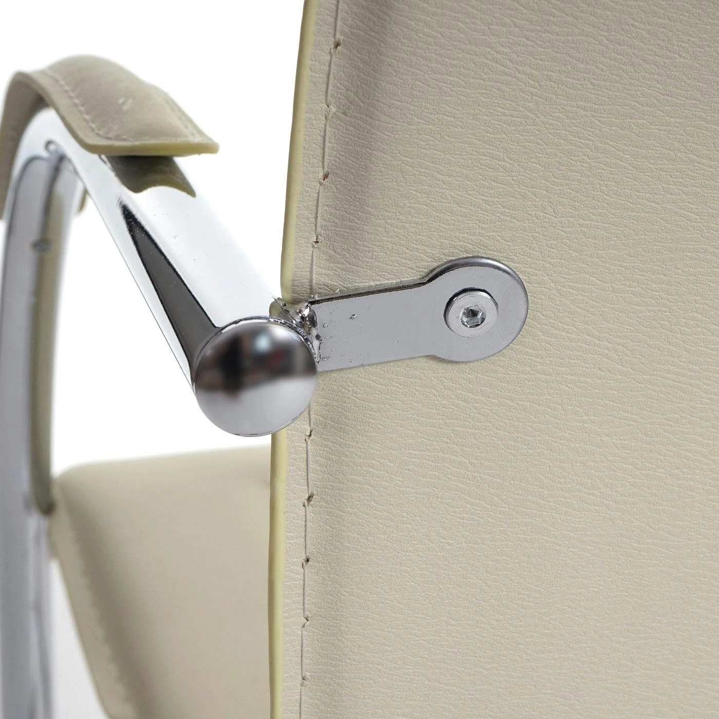 Esszimmerstuhl Samara, Freischwinger Küchenstuhl Lehnstuhl Stuhl, Stahl ~ Creme 9 Esszimmerstuhl Samara, Freischwinger Küchenstuhl Lehnstuhl Stuhl, Stahl ~ Creme – Bild 7