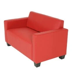2er Sofa Couch Lyon Loungesofa Kunstleder ~ Rot -Wohnmöbel e249e91e df93 4269 b543 648760d72a16