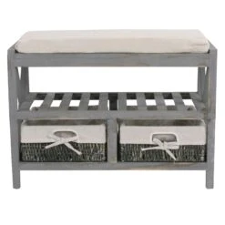 Schuhregal HWC-C48, Sitzbank Schuhablage, Shabby-Look Vintage 45x65x34cm ~ Grau 15 Schuhregal HWC-C48, Sitzbank Schuhablage, Shabby-Look Vintage 45x65x34cm ~ Grau -Wohnmöbel e58c50cd 85d0 476d a021 816076aef16e