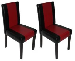 2er-Set Esszimmerstuhl Stuhl Küchenstuhl Littau ~ Kunstleder, Schwarz-rot, Dunkle Beine 14 2er-Set Esszimmerstuhl Stuhl Küchenstuhl Littau ~ Kunstleder, Schwarz-rot, Dunkle Beine -Wohnmöbel e6185702 9510 49a1 b6b7 b2364e6934e7