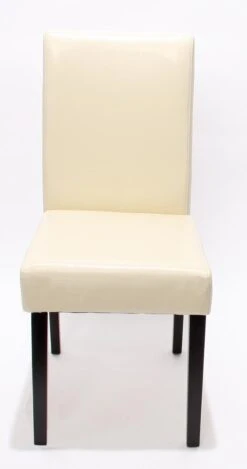 4er-Set Esszimmerstuhl Stuhl Küchenstuhl Littau ~ Kunstleder, Creme Dunkle Beine -Wohnmöbel e77a83ae be1b 4523 9636 8fdcf3172a08