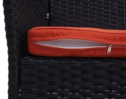 Poly-Rattan Gartenbank Halden, Sitzbank Bank ~ Schwarz, Kissen Terrakotta -Wohnmöbel e7cc2e75 8949 4b07 983d 3e4627923f79