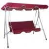 Hollywoodschaukel HWC-D61, Gartenschaukel Hängeschaukel Bank, 3-Sitzer UV 50+ Verstellbares Dach 197x185cm ~ Bordeaux -Wohnmöbel e9420556 0f74 4679 b506 7483390b760c
