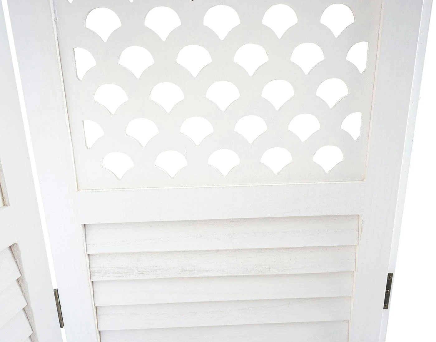 Paravent HWC-A84, Raumteiler Trennwand Sichtschutz, Ornamente 170x245cm ~ Weiß 8 Paravent HWC-A84, Raumteiler Trennwand Sichtschutz, Ornamente 170x245cm ~ Weiß – Bild 6