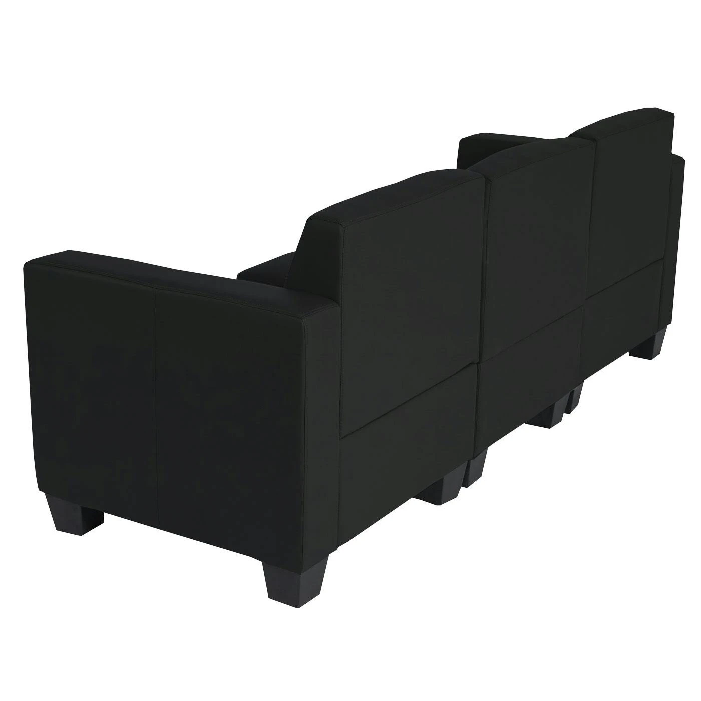 Modular 3-Sitzer Sofa Couch Lyon, Kunstleder ~ Schwarz 9 Modular 3-Sitzer Sofa Couch Lyon, Kunstleder ~ Schwarz – Bild 7
