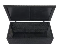 Poly-Rattan Kissenbox HWC-D88, Gartentruhe Auflagenbox Truhe ~ Basic Schwarz, 63x135x52cm 320l -Wohnmöbel edf51123 3558 40bb 8b14 00480dd44a8f