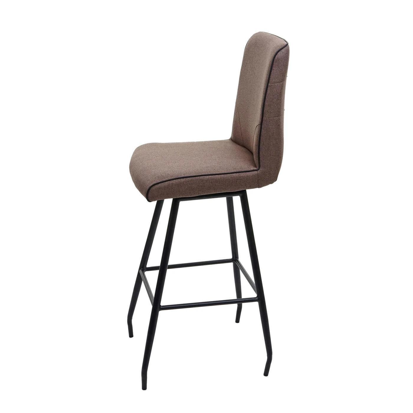 Barhocker HWC-H72, Barstuhl Tresenhocker, Drehbar Auto-Position Fußablage Stahl Stoff/Textil ~ Braun 5 Barhocker HWC-H72, Barstuhl Tresenhocker, Drehbar Auto-Position Fußablage Stahl Stoff/Textil ~ Braun – Bild 3