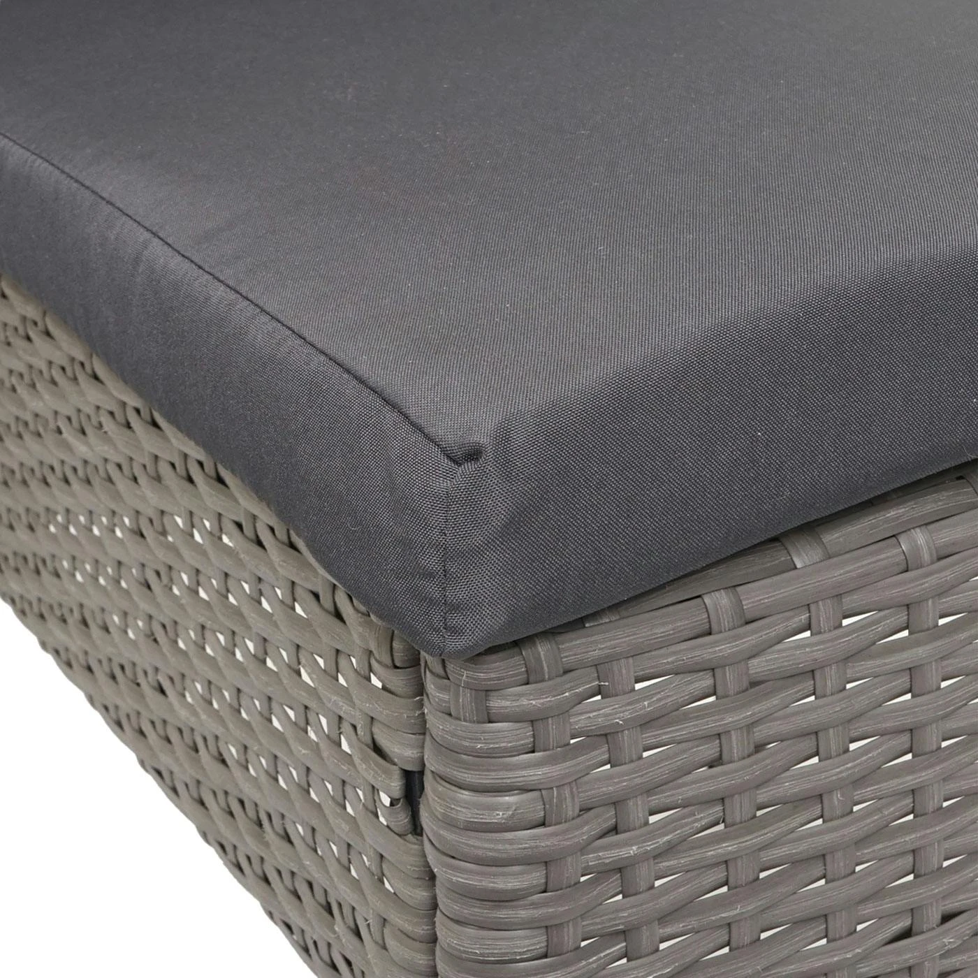 2er-Set Poly-Rattan Stuhl HWC-G19, Balkonstuhl Gartenstuhl, Stapelbar ~ Grau, Kissen Dunkelgrau 8 2er-Set Poly-Rattan Stuhl HWC-G19, Balkonstuhl Gartenstuhl, Stapelbar ~ Grau, Kissen Dunkelgrau – Bild 6