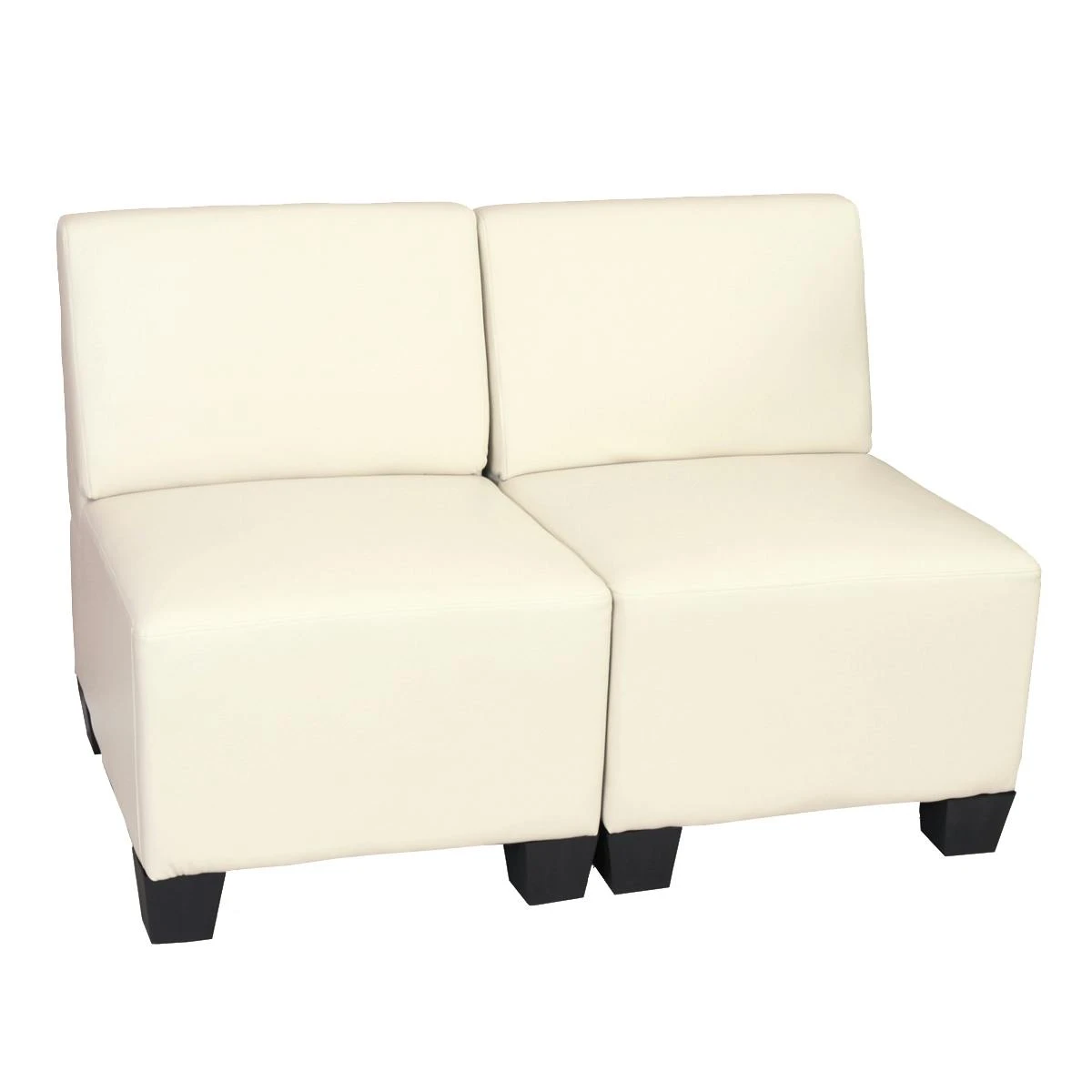 Modular 3-Sitzer Sofa Couch Lyon, Kunstleder ~ Creme, Ohne Armlehnen 5 Modular 3-Sitzer Sofa Couch Lyon, Kunstleder ~ Creme, Ohne Armlehnen – Bild 3