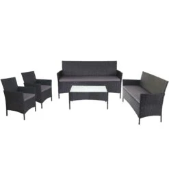 2-1-1 Poly-Rattan Garten-Garnitur Halden, Sitzgruppe Lounge-Set Sofa ~ Anthrazit, Kissen Grün 10 2-1-1 Poly-Rattan Garten-Garnitur Halden, Sitzgruppe Lounge-Set Sofa ~ Anthrazit, Kissen Grün -Wohnmöbel f306b923 5c6c 4493 b12a fe74aa689a5b