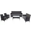 3-2-1-1 Poly-Rattan Garten-Garnitur Halden, Lounge-Set Sitzgruppe Sofa ~ Anthrazit, Kissen Anthrazit -Wohnmöbel f306b923 5c6c 4493 b12a fe74aa689a5b 3