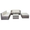 Poly-Rattan-Garnitur HWC-D24, Garten-/Lounge-Set Sofa ~ Grau, Polster Creme -Wohnmöbel f5353c56 907d 4b18 bea0 1ef18b637842 3