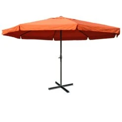 Sonnenschirm Meran Pro, Gastronomie Marktschirm Mit Volant Ø 5m Polyester/Alu 28kg ~ Terracotta Ohne Ständer