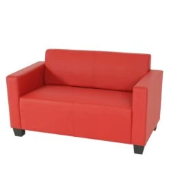 2er Sofa Couch Lyon Loungesofa Kunstleder ~ Rot