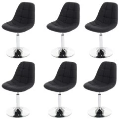 6er-Set Esszimmerstuhl HWC-A60, Stuhl Drehstuhl, Chrom ~ Textil Dunkelgrau -Wohnmöbel f8287971 40ef 499a b5c8 7b78810b996a