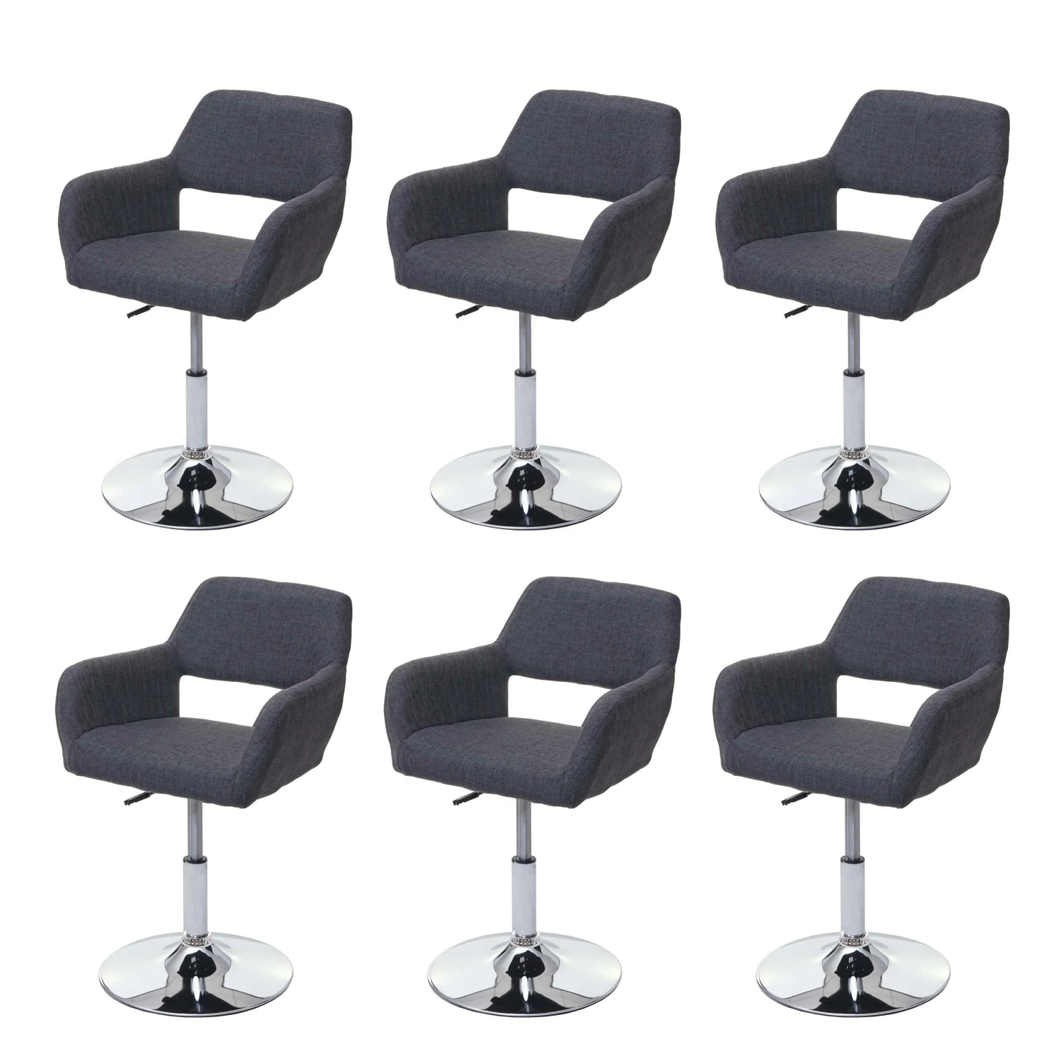 Esszimmerstuhl HWC-A50 III, Stuhl Küchenstuhl, Retro 50er Jahre, Stoff/Textil ~ Dunkelgrau, Chromfuß 7 Esszimmerstuhl HWC-A50 III, Stuhl Küchenstuhl, Retro 50er Jahre, Stoff/Textil ~ Dunkelgrau, Chromfuß – Bild 5