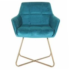 Esszimmerstuhl HWC-F37, Stuhl Küchenstuhl, Retro Design Samt Goldene Füße ~ Petrol -Wohnmöbel fe52c660 02ff 4ce5 96e9 43ee0d28e936