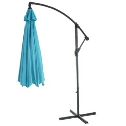 Ampelschirm Acerra, Sonnenschirm Sonnenschutz, Ø 3m Neigbar, Polyester/Stahl 11kg ~ Türkis-blau Ohne Ständer -Wohnmöbel fe558744 373e 4301 b10f f66a95017e43